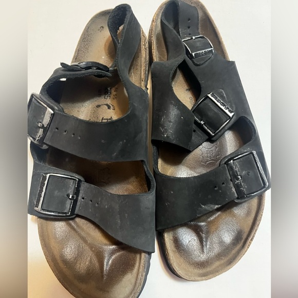 Birkenstock Betula Sandals Mens 11 Slingback Flats Black Leather - Picture 8 of 8